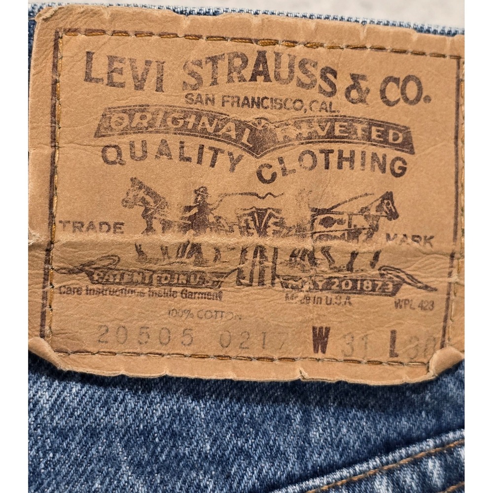 Vintage Levis 505 Orange Tab Jeans Men 31x30 Blue Denim Straight Leg Made in USA - Picture 4 of 13
